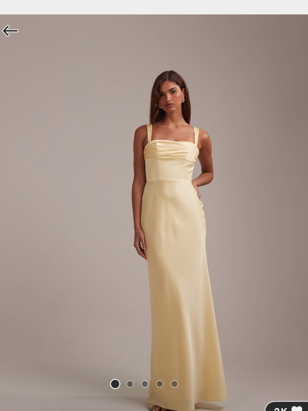 ASOS Pale Yellow Satin Gown